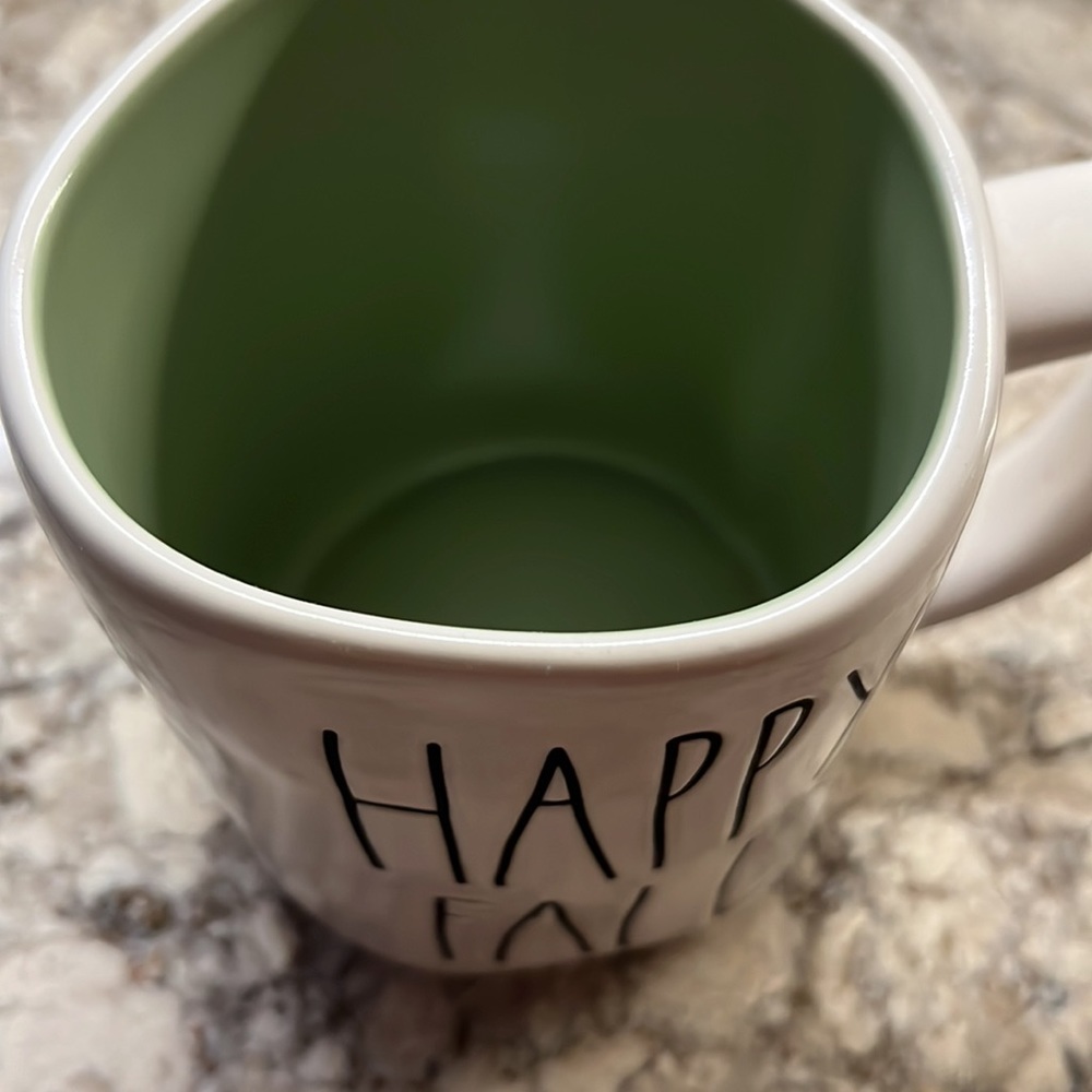 Rae Dunn mug. Cream and inside green. Happy Fall - Picture 4 of 4